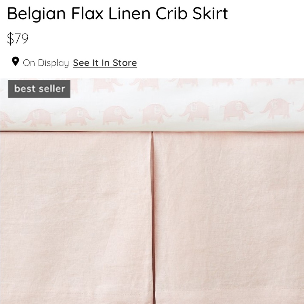 Pottery Barn Kids Belgian Flax Linen Crib Skirt